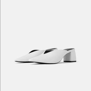 Zara White Mules